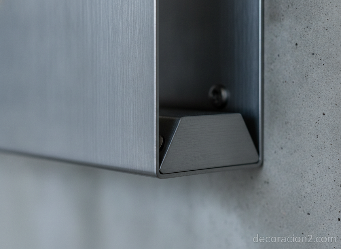 Estantería Piegato: el diseño modular que decide si va abierta o cerrada 5 Detalle del acero plegado que forma la estructura de la estantería Piegato