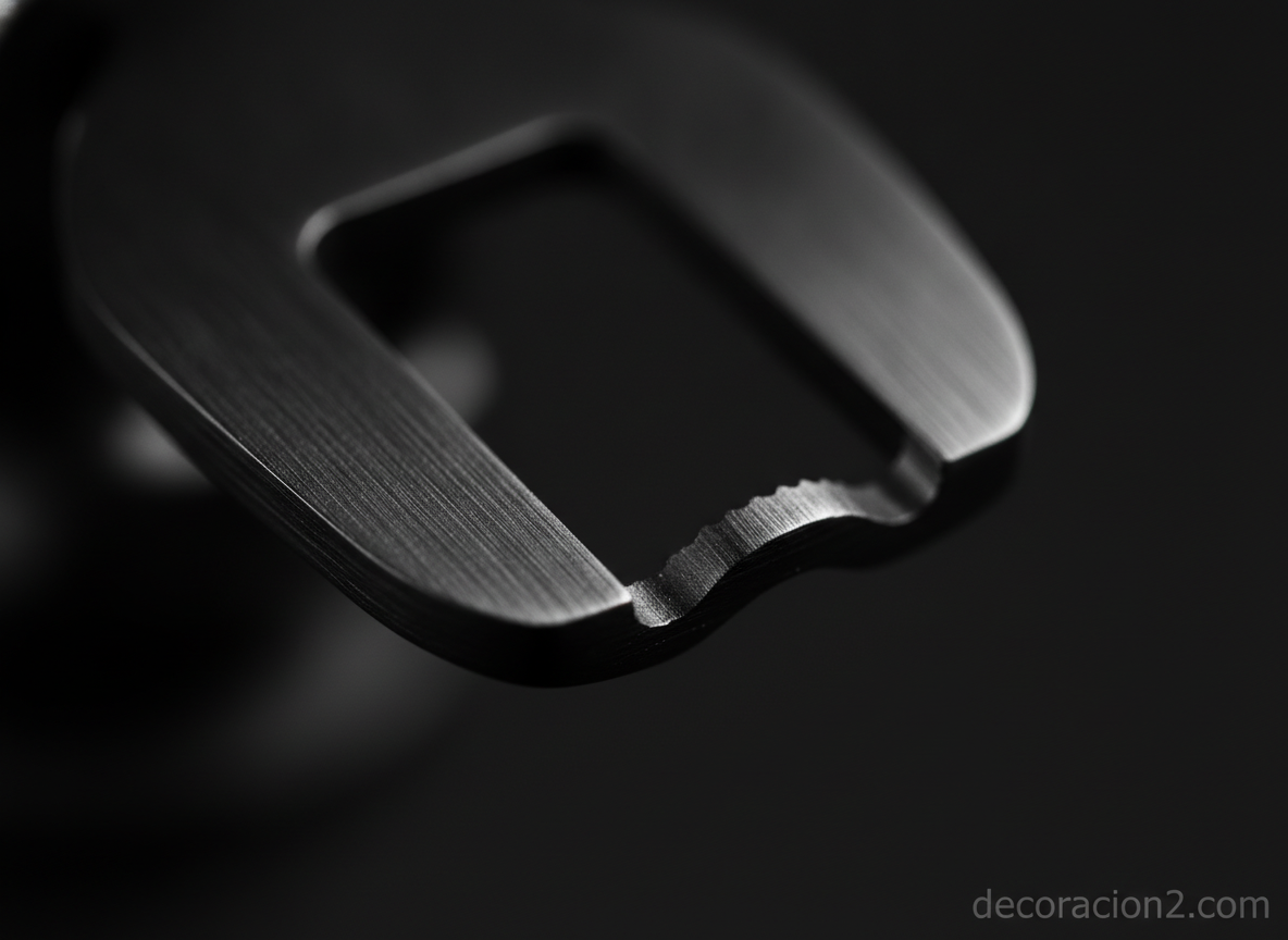 Sacacorchos elegante: guía para elegir un abridor de diseño para tu cocina 9 Detalle del cabezal metálico en forma de U de un sacacorchos de cava de diseño