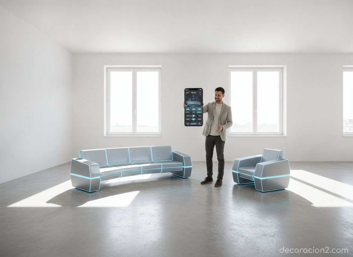 Aplicación de realidad aumentada para colocar muebles virtuales en una habitación vacía