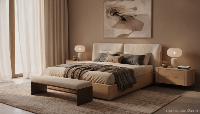Dormitorio moderno con una cama de diseño como protagonista