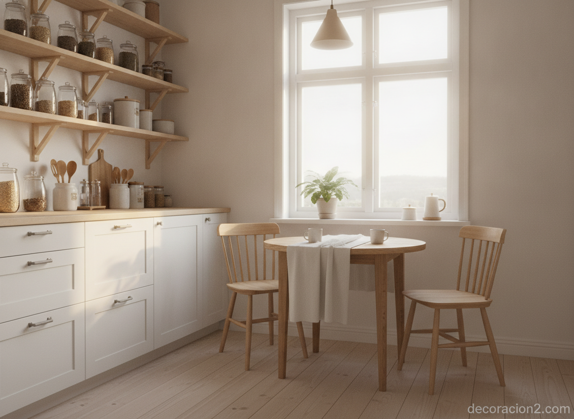 Cocina organizada con ideas del catálogo de IKEA para espacios pequeños
