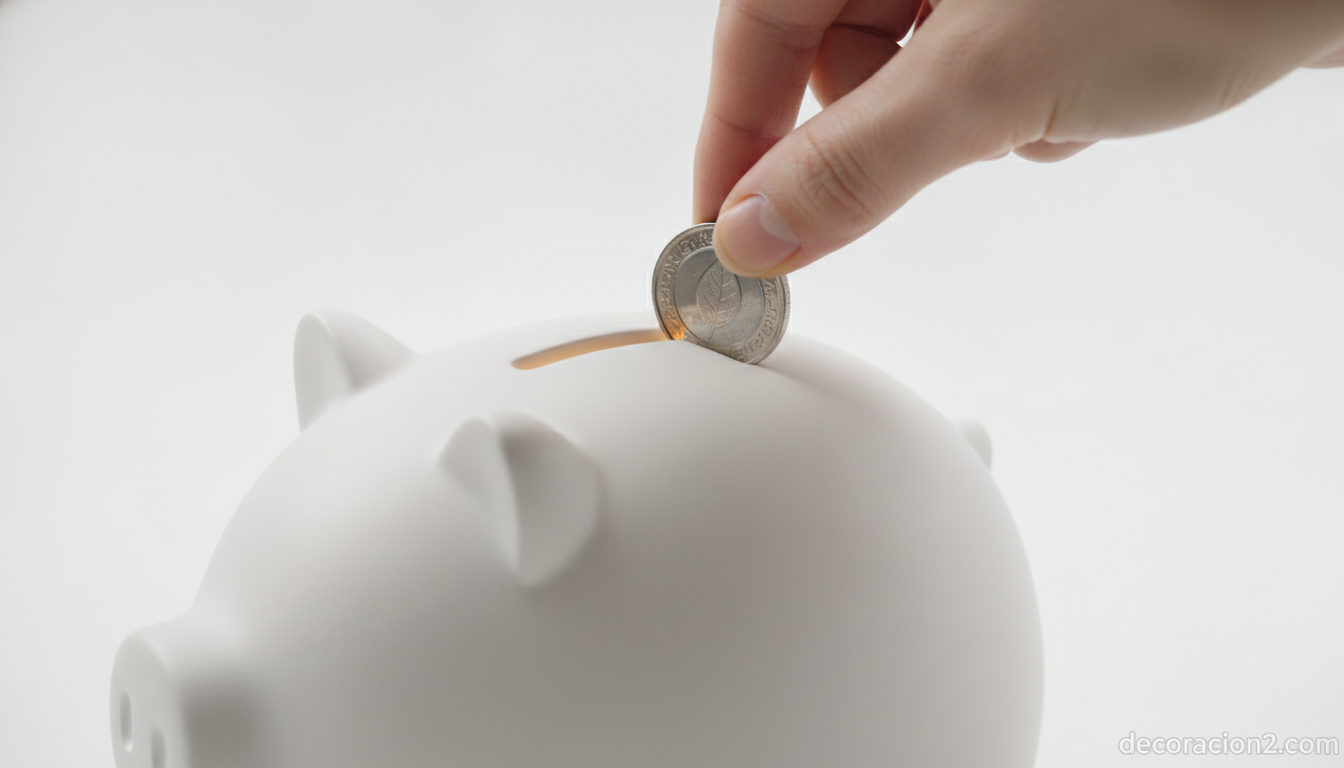 Detalle de una moneda introduciéndose en la ranura de una lámpara ecológica