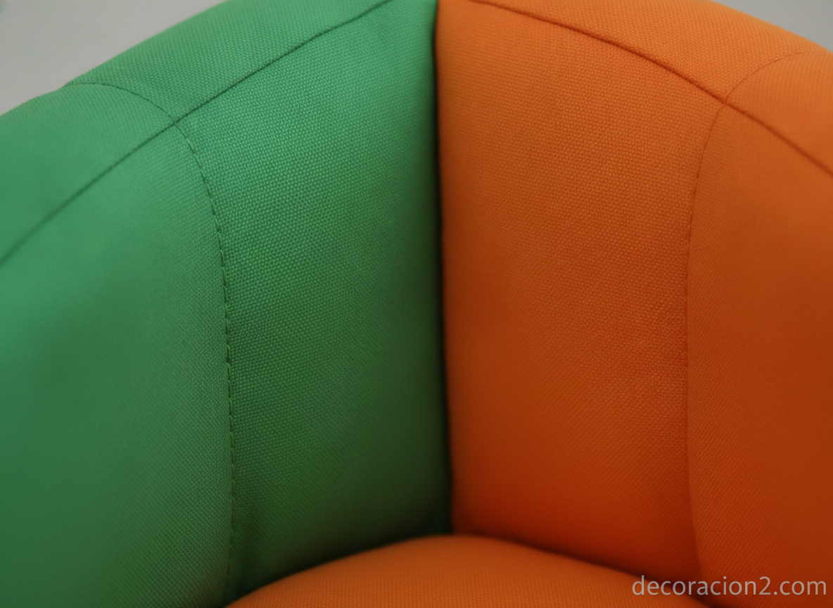 Detalle del tapizado y la espuma de un sillón infantil lavable