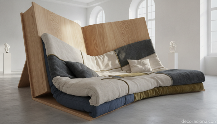 Libro gigante de telas, mueble multifuncional diseñado por Annika Schmidt