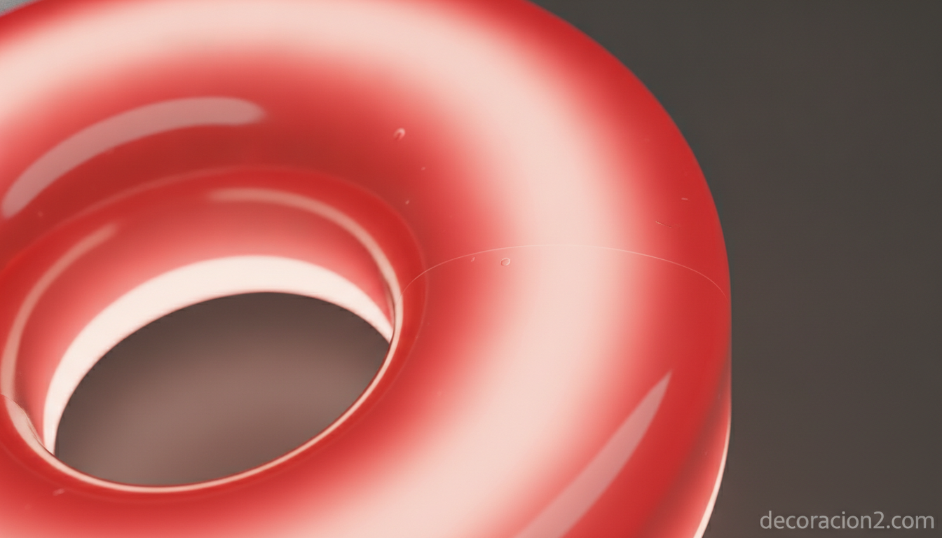 Detalle del anillo opalino de policarbonato de la luminaria Alone en acabado rojo