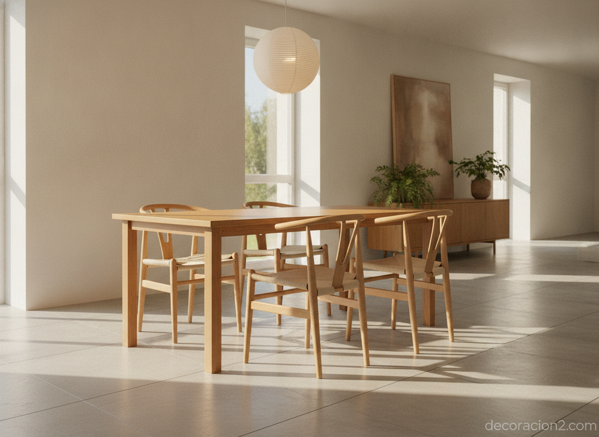 Silla String Chair: el diseño de madera y nylon que parece arriesgado y no lo es 2 Silla de diseño original de madera y nylon en un comedor minimalista