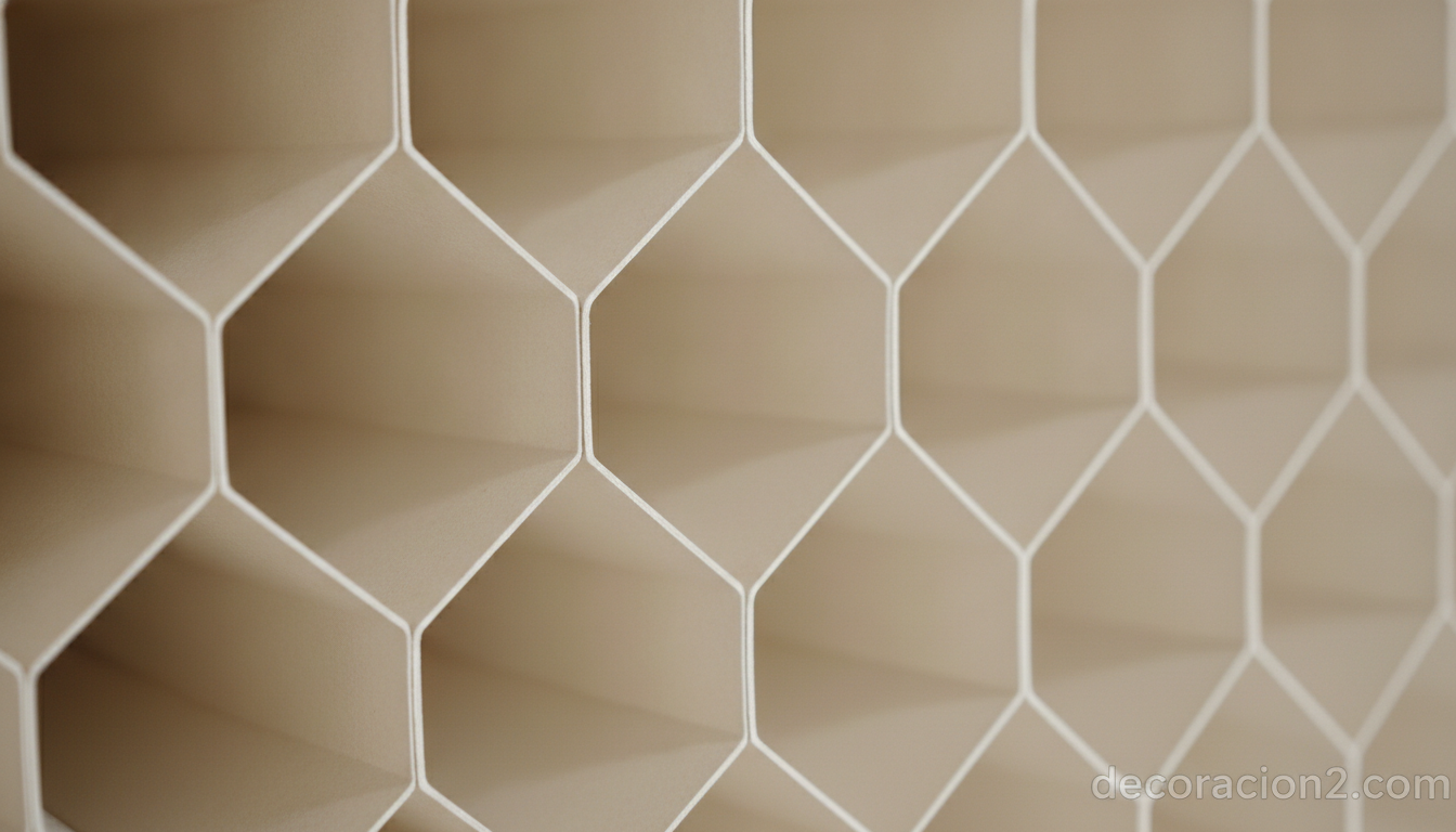 Separadores de ambiente Soft: paneles de papel de diseño para dividir espacios 1 Detalle de la estructura de panal de papel de los separadores de ambiente