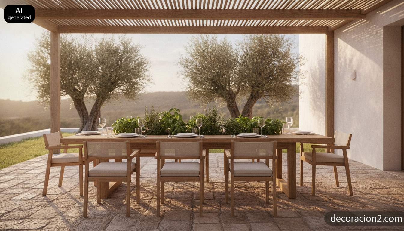 Mesa de exterior con jardinera integrada: cómo elegirla, qué plantar y errores que arruinan la madera
