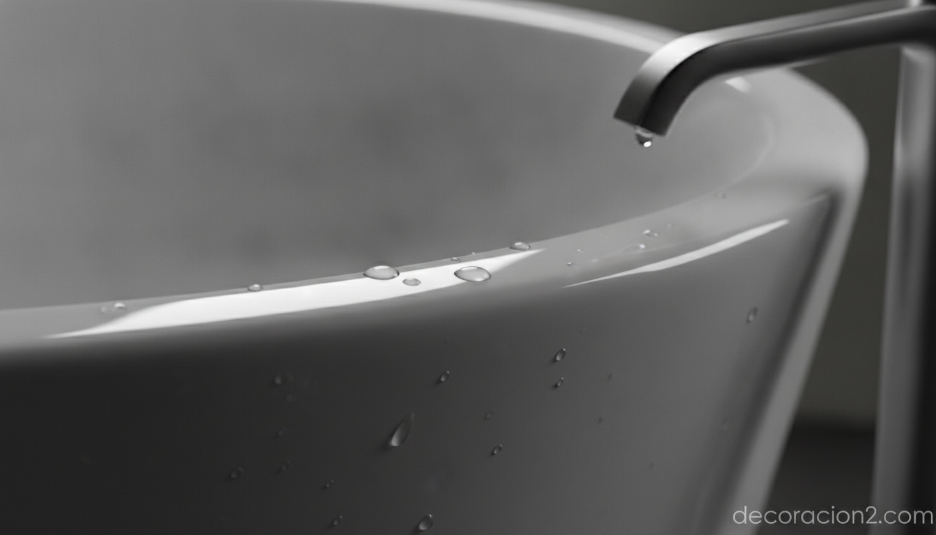 Detalle del acabado y la textura de una bañera personalizada de diseño