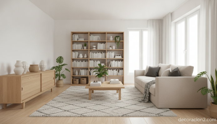 Salón de estilo escandinavo con muebles de la colección Ikea Stockholm