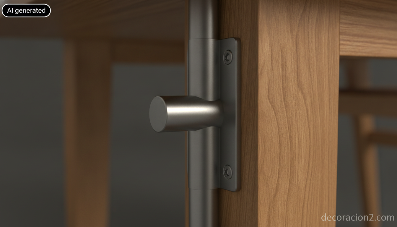 Mesa con sillas integradas: soluciones plegables para espacios pequeños 1 Detalle del mecanismo de plegado de una silla integrada en la base de la mesa