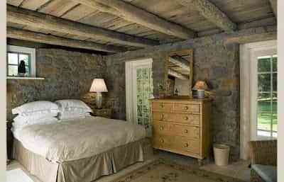 decorar dormitorios paredes de piedra