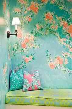 Decorar pared floral en un pasillo 2