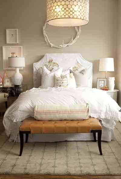 Decorar un dormitorio en beige y blanco - Decoración de interiores