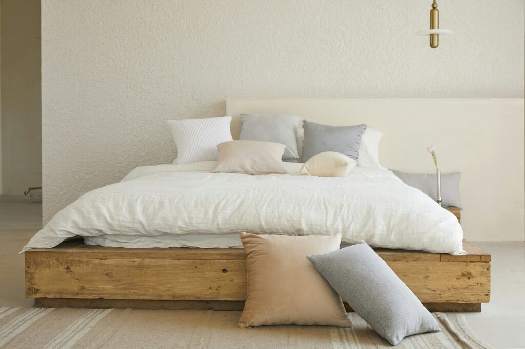 add wood to the rustic style bedroom.
